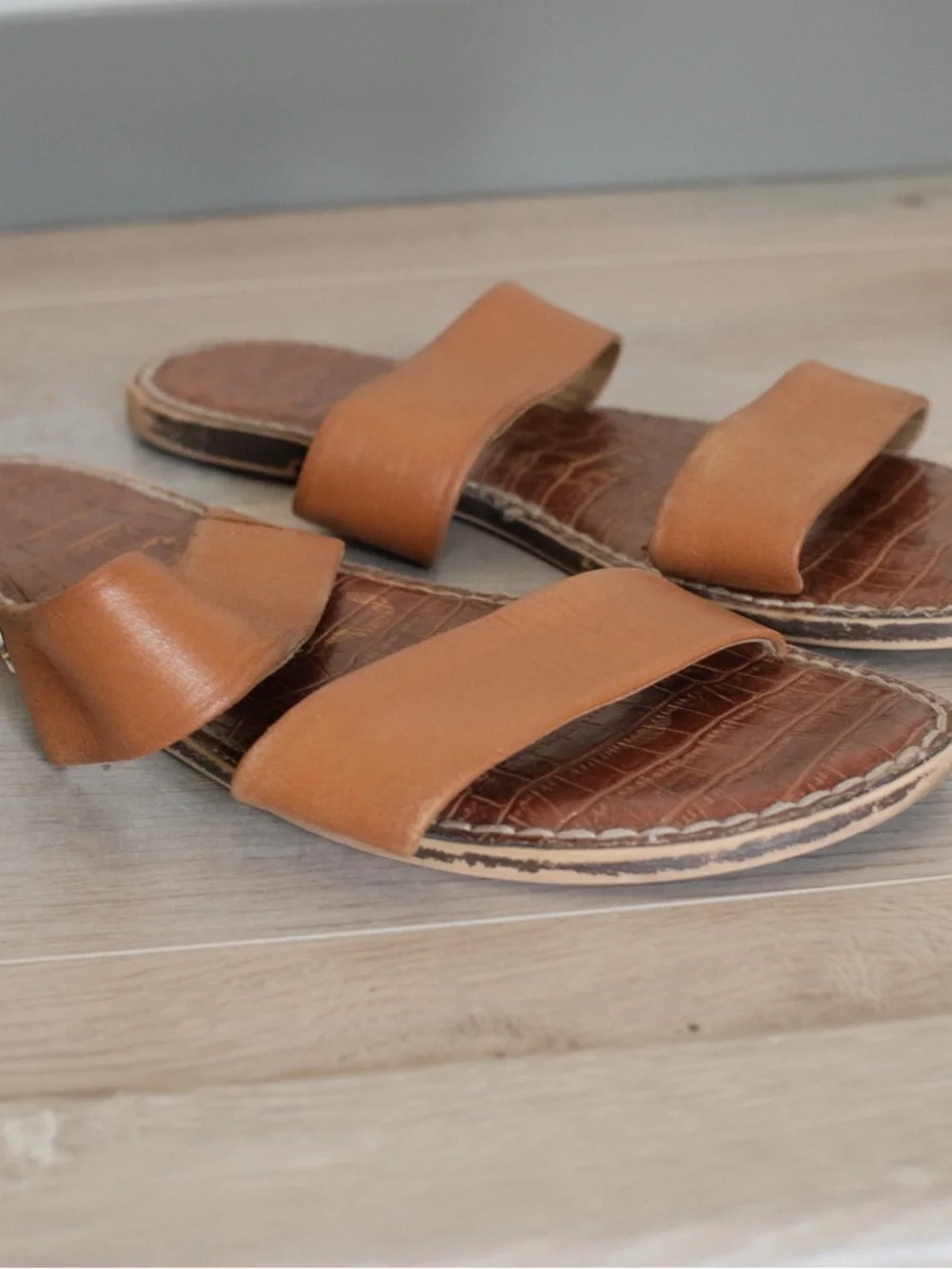 Sam Edelman Double-Strap Slide Sandal in Brown Leather - Picture 4 of 5